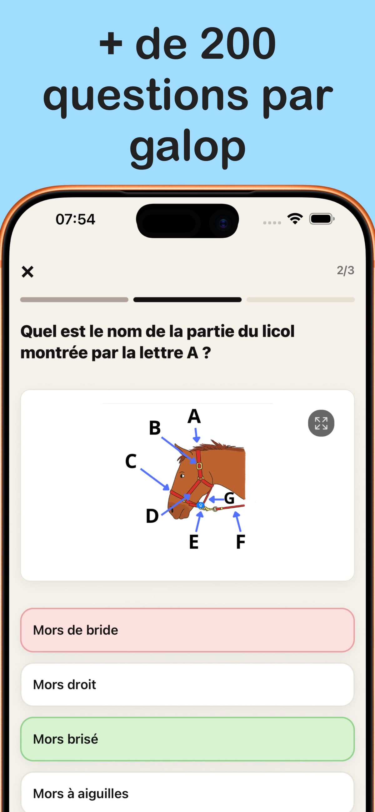 Capture d'écran de l'application Mon Galop Facile